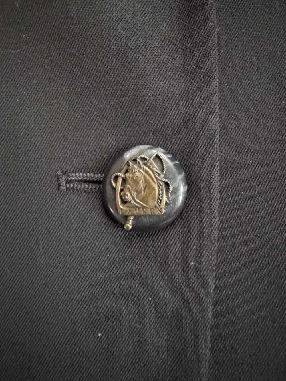 VTG Lauren Ralph Lauren Wool Blazer Crest Logo Gold Buttons Fully Lined Black 12 - Picture 7 of 13